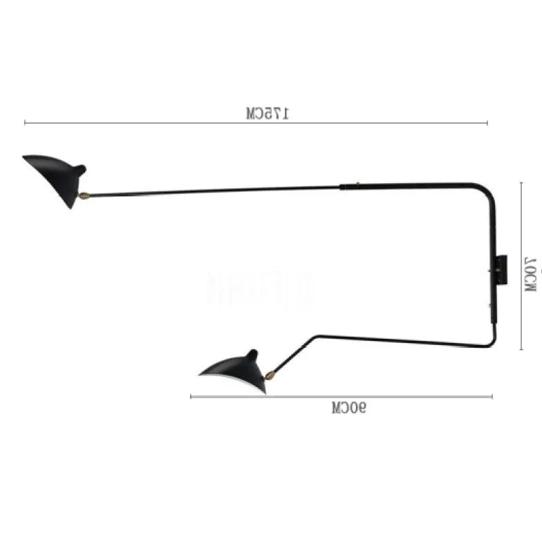 Black Reading Light For Study Room Industry Metal Warm White