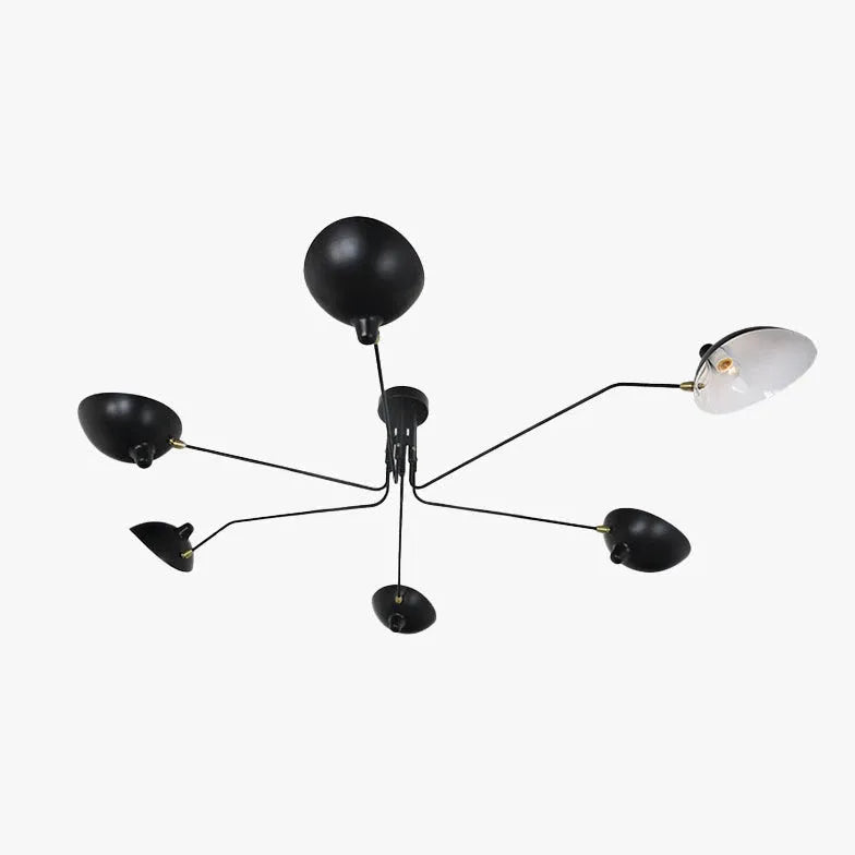 Black Semi-flush Light For Study Room Industry Metal Led