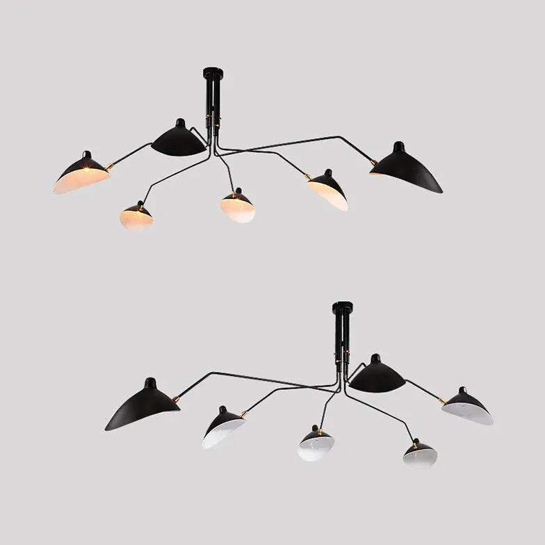 Black Semi-flush Light For Study Room Industry Metal Led