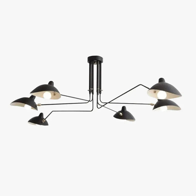 Black Semi-flush Light For Study Room Industry Metal Led