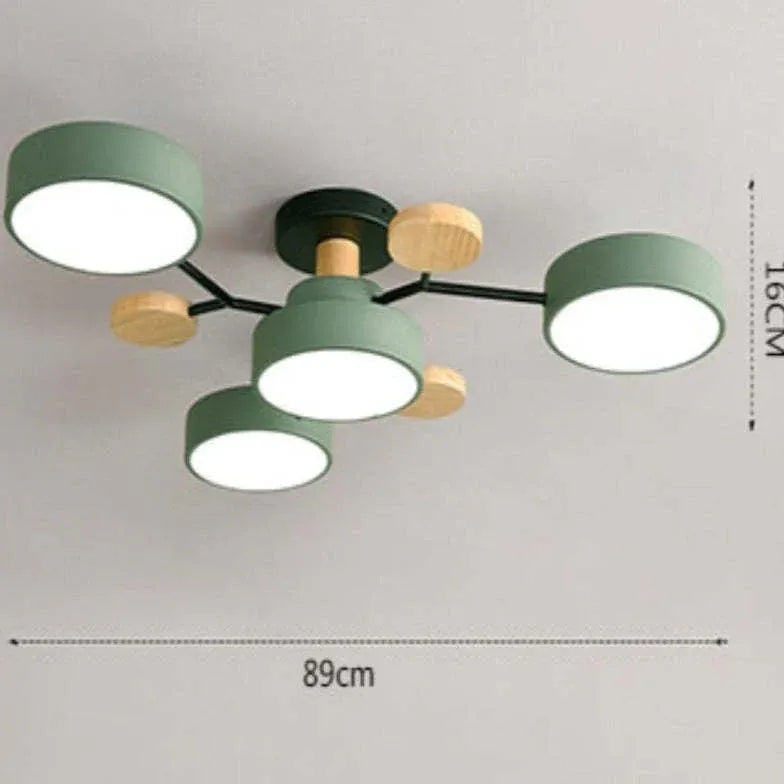 Semi-flush Light For Bedroom Sienna Metal & Wood Ip20 Led