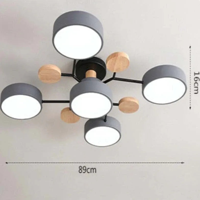 Semi-flush Light For Bedroom Sienna Metal & Wood Ip20 Led