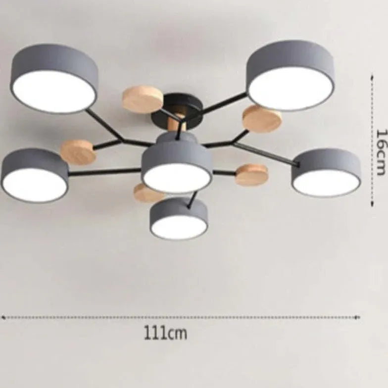 Semi-flush Light For Bedroom Sienna Metal & Wood Ip20 Led