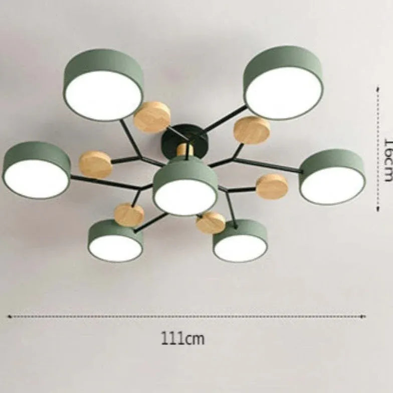 Semi-flush Light For Bedroom Sienna Metal & Wood Ip20 Led