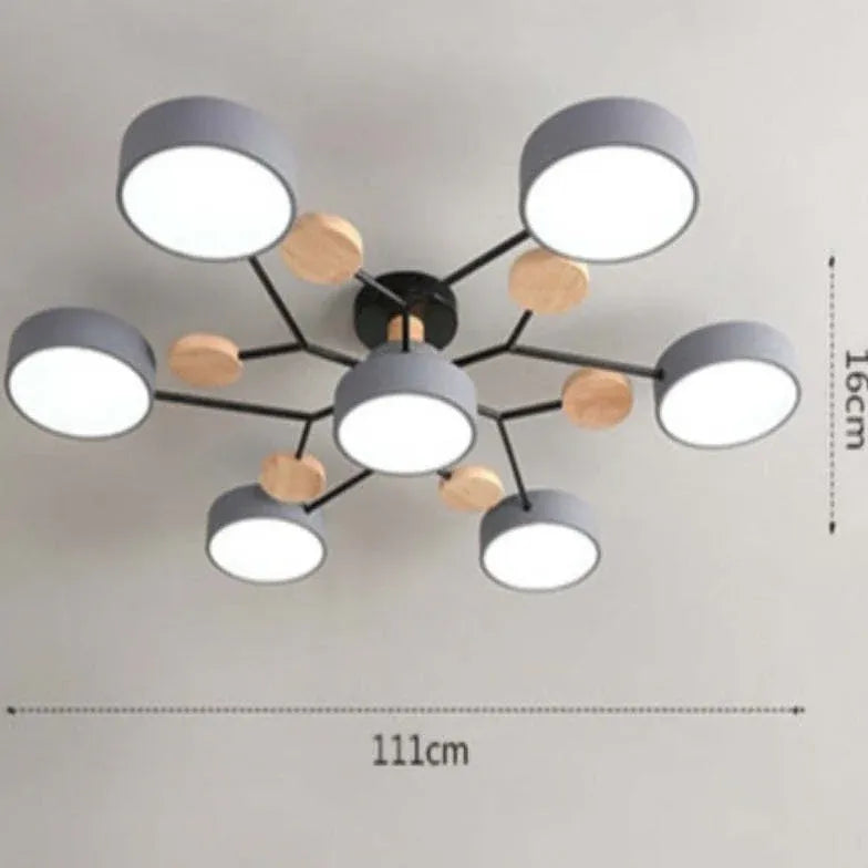 Semi-flush Light For Bedroom Sienna Metal & Wood Ip20 Led