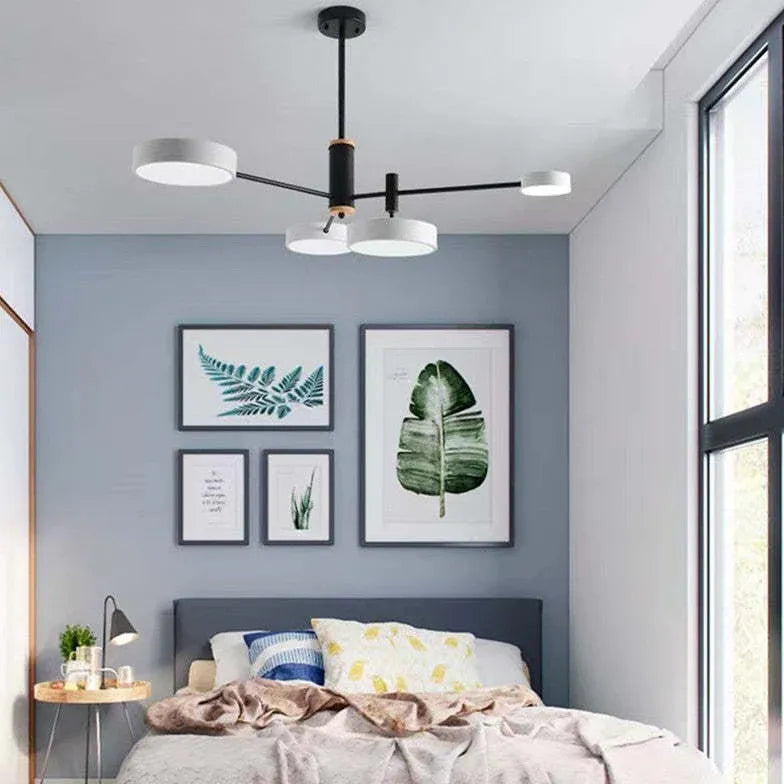 White Semi-flush Light For Bedroom Sienna Metal