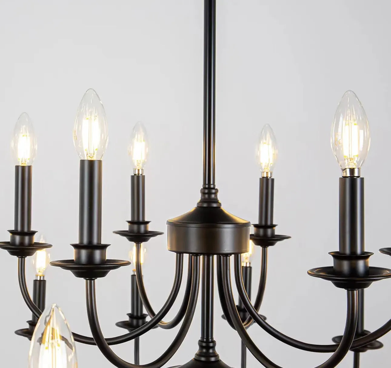 Black Traditional Chandeliers For Living Room Silva Metal Led