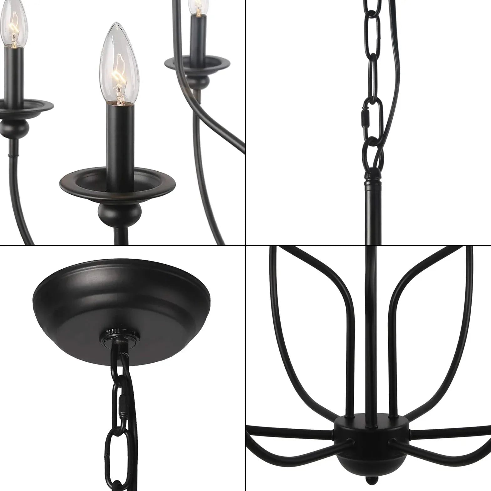 Black Chandelier For Living Room Silva Metal