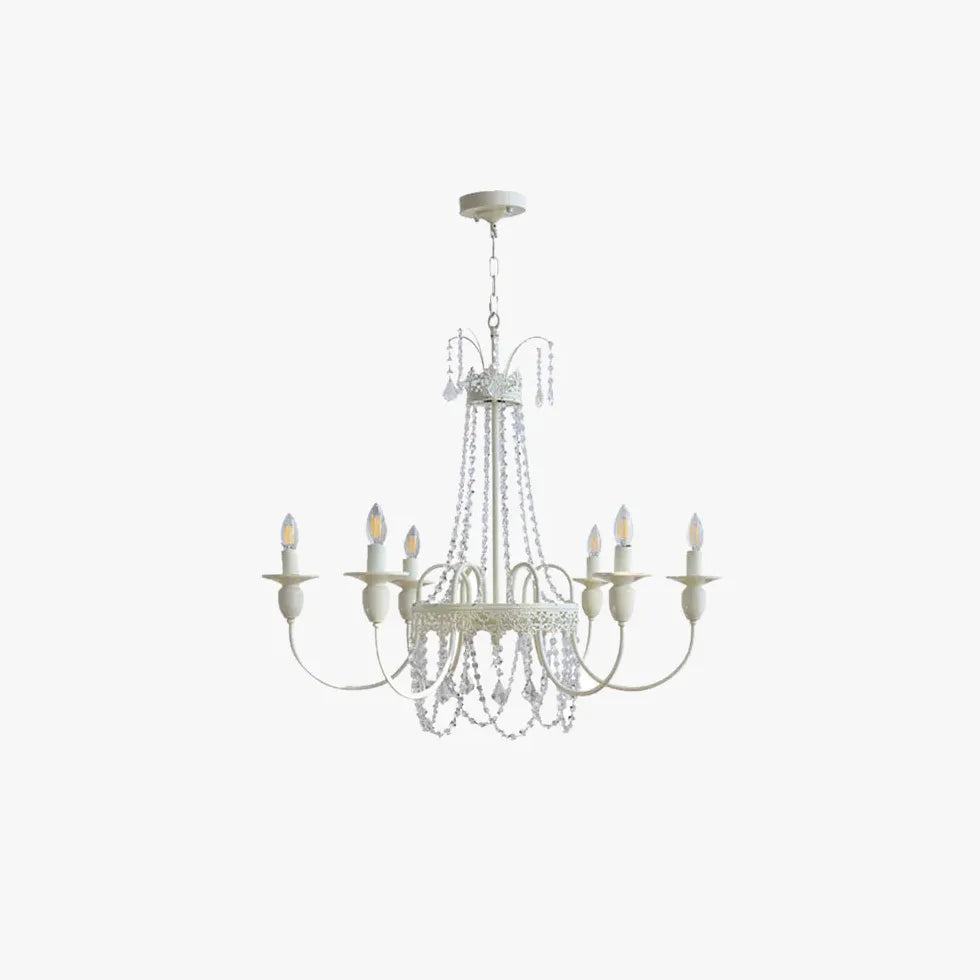 White Modern Chandeliers For Living Room Sliva Metal & Glass Ip20