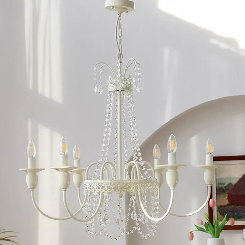 White Modern Chandeliers For Living Room Sliva Metal & Glass Ip20