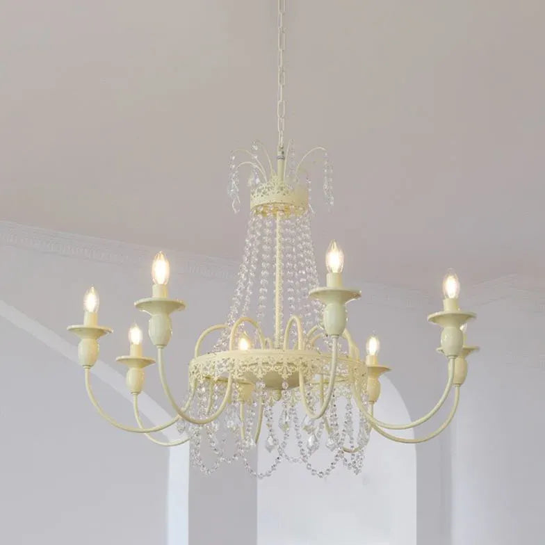 White Modern Chandeliers For Living Room Sliva Metal & Glass Ip20