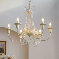 White Modern Chandeliers For Living Room Sliva Metal & Glass Ip20