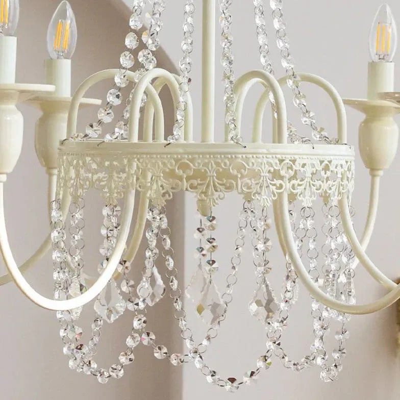 White Modern Chandeliers For Living Room Sliva Metal & Glass Ip20