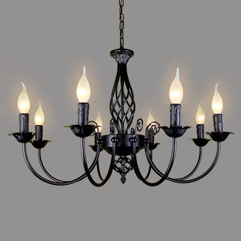 Black Traditional Chandeliers For Living Room Silva Metal & Glass Led Ip20