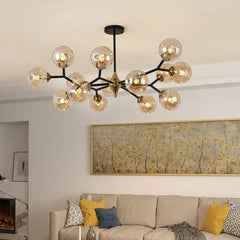 Statement Pendant Light For Bedroom Valentina Metal & Glass Warm White