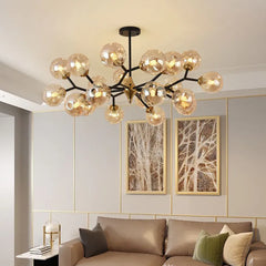 Statement Pendant Light For Bedroom Valentina Metal & Glass Warm White