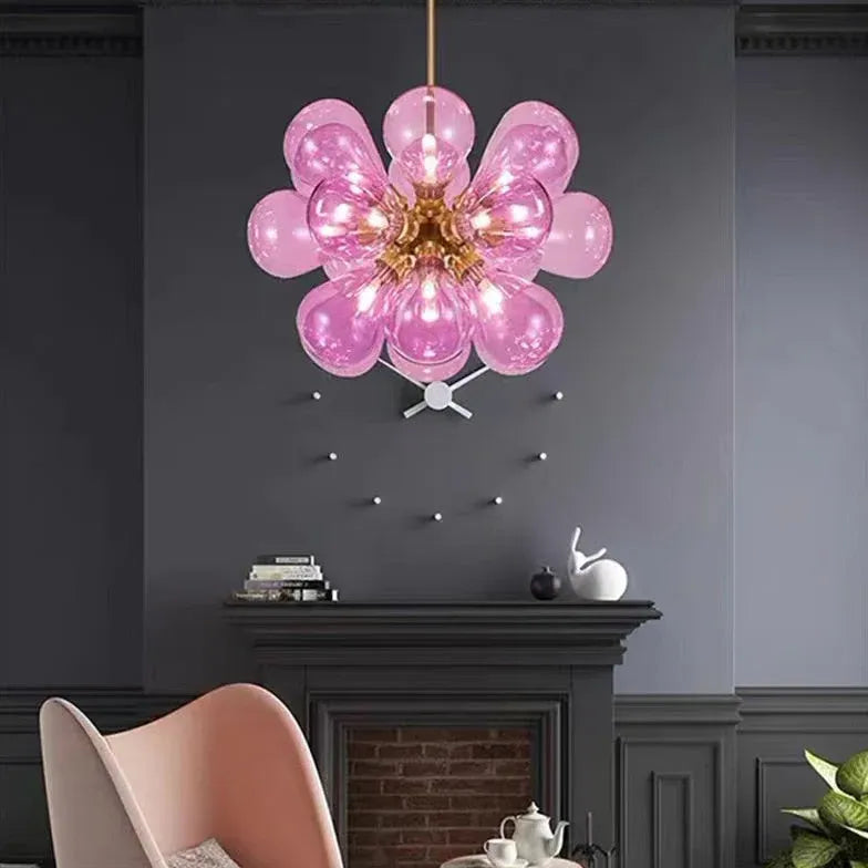 Coloured Glass Pendant Light For Bedroom Valentina Metal & Glass Ip20 Cool White Led