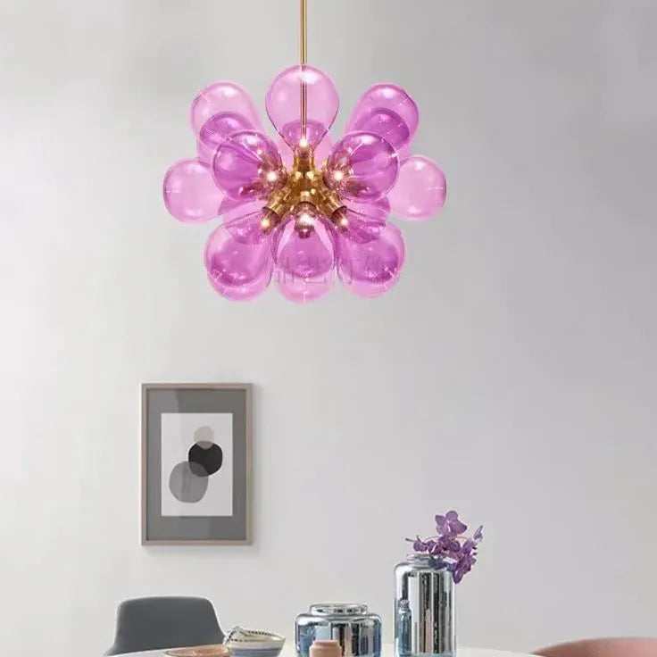 Coloured Glass Pendant Light For Bedroom Valentina Metal & Glass Ip20 Cool White Led