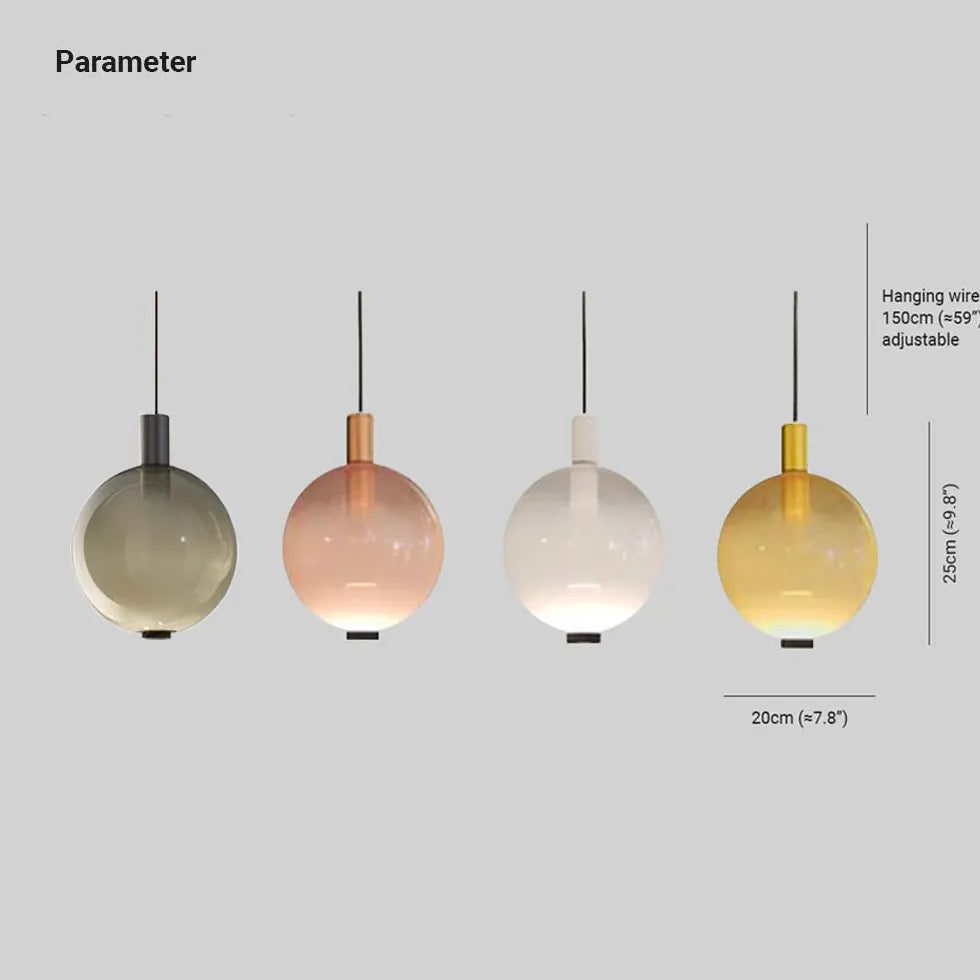 Coloured Glass Pendant Light For Study Room Valentina Metal Ip20 Led Warm White