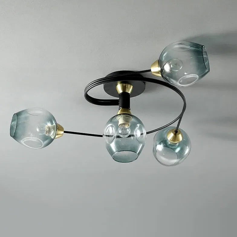 Black Valentina Glass Semi-flush Ceiling Light