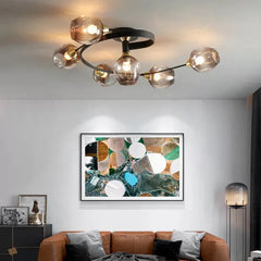 Black Valentina Glass Semi-flush Ceiling Light