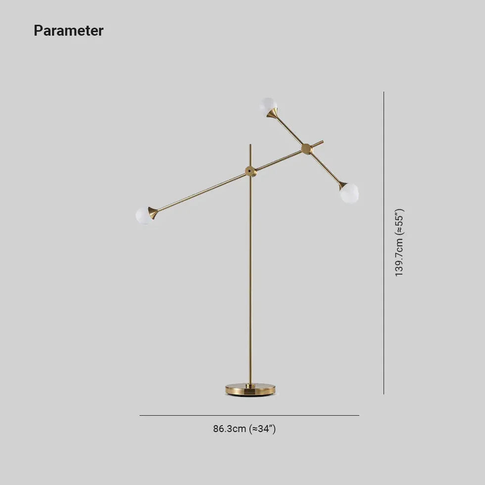 Gold Floor Lamp For Study Room Valentina Metal Plug Ip20