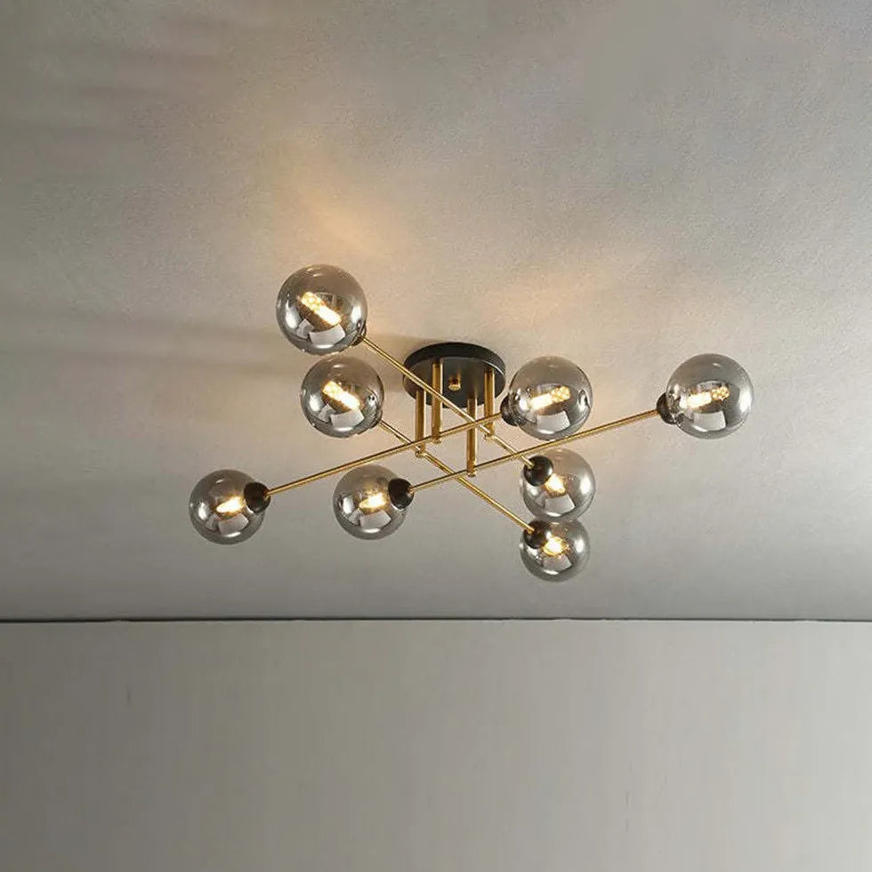 Valentina Industrial Glass Globe Chandelier Led