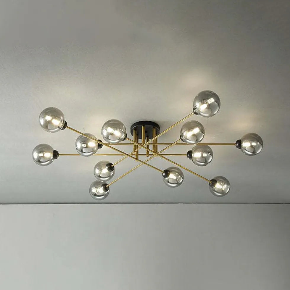 Valentina Industrial Glass Globe Chandelier Led