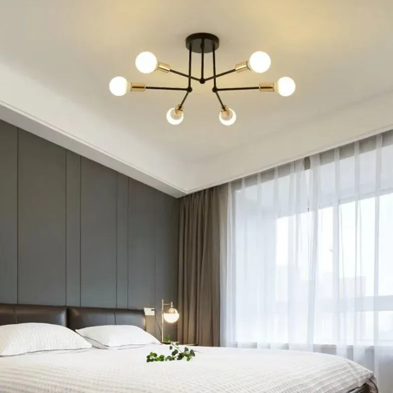 Semi-flush Light For Bedroom Linear Valentina Metal Without Bulbs