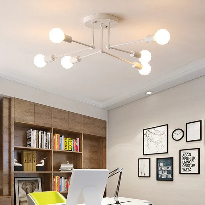 Semi-flush Light For Bedroom Linear Valentina Metal Without Bulbs