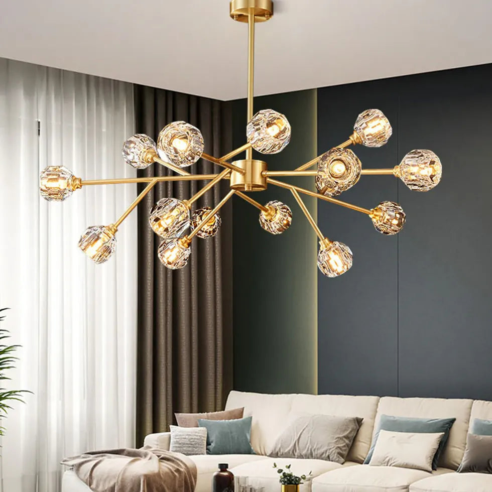 Gold Statement Pendant Light For Bedroom Valentina Pure Copper Ip20