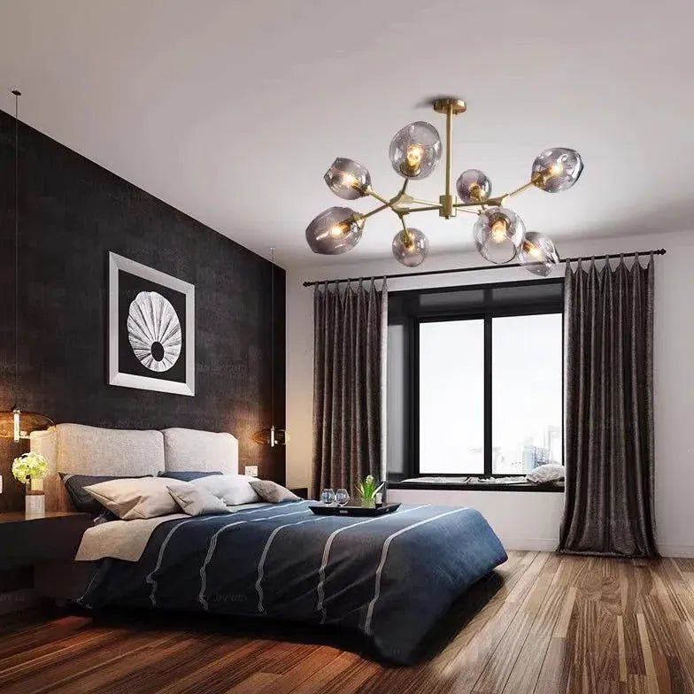 Black Modern Chandeliers For Bedroom Valentina Metal & Glass Ip20