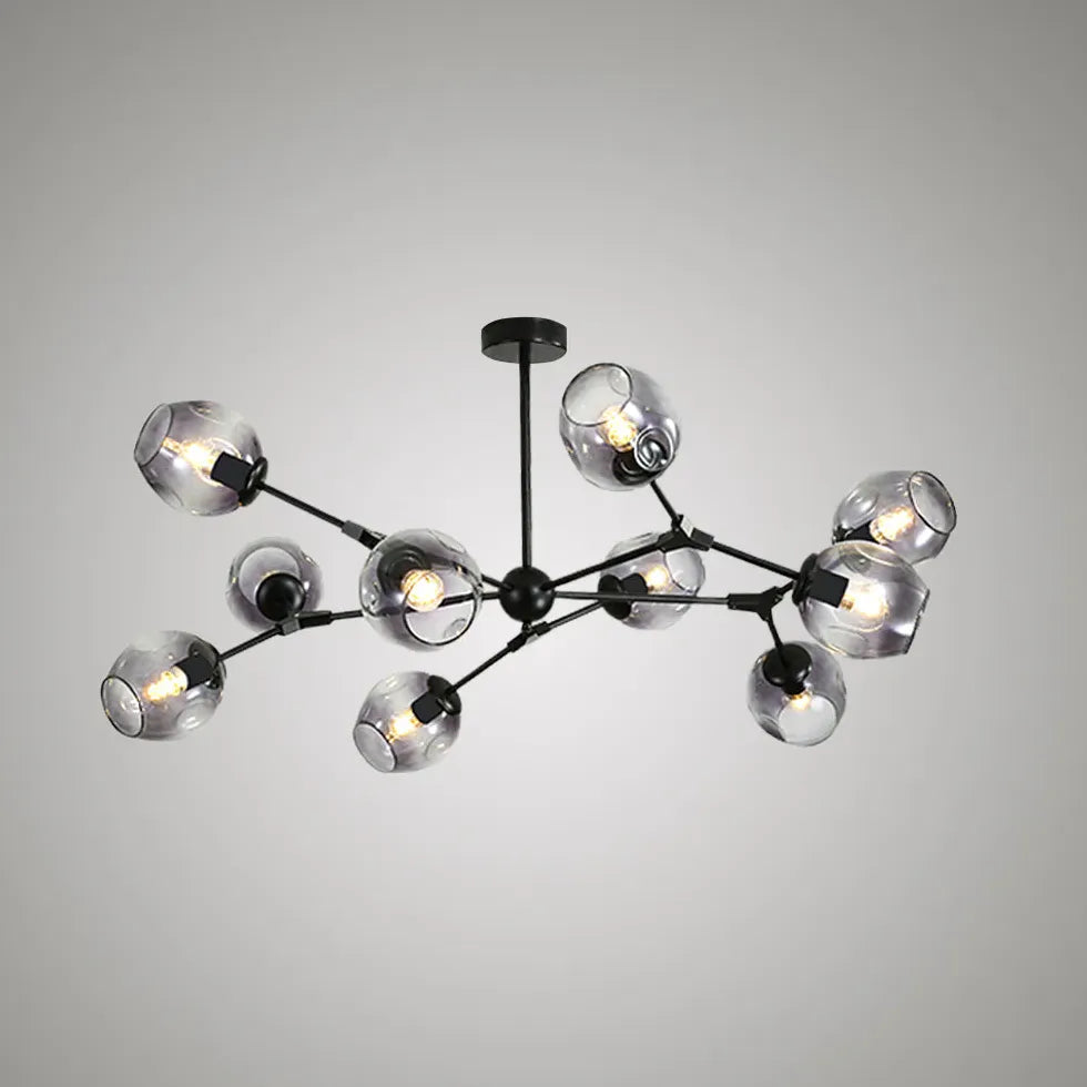 Black Modern Chandeliers For Bedroom Valentina Metal & Glass Ip20