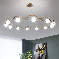 White Modern Wave Chandelier