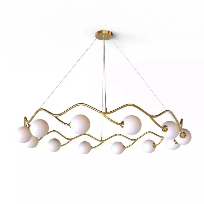 White Modern Wave Chandelier