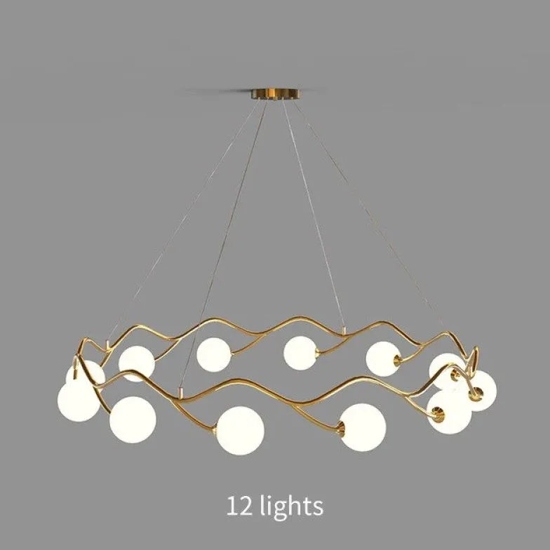 White Modern Wave Chandelier