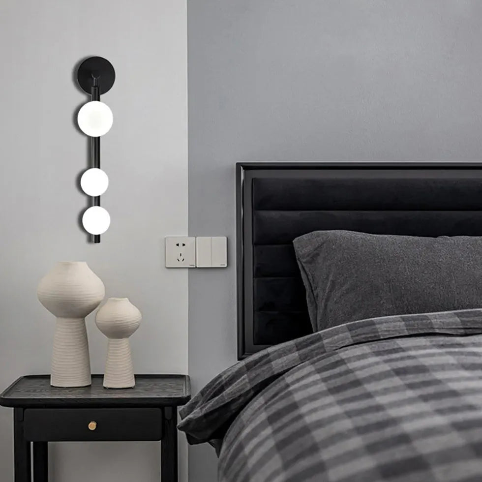 Black Plug-in Wall Light For Bedroom Valentina Metal Warm White Led