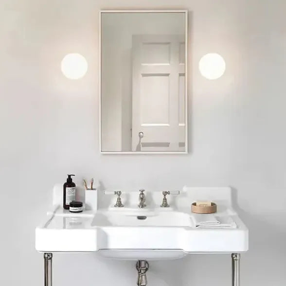 Flush Wall Light For Bathroom Valentina Metal & Glass Led Ip44