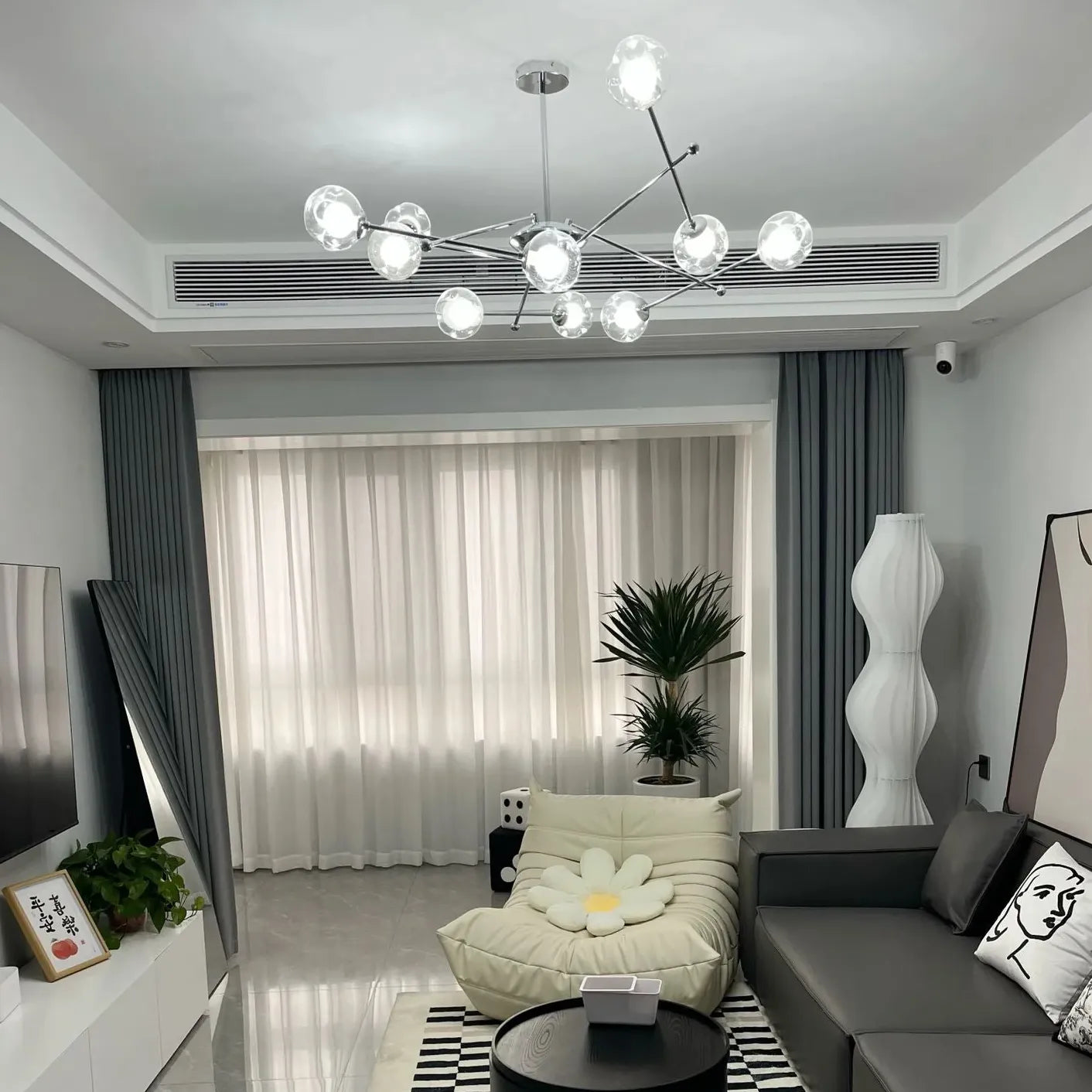 Statement Pendant Light For Bedroom Valentina Metal & Glass Without Bulbs Ip20