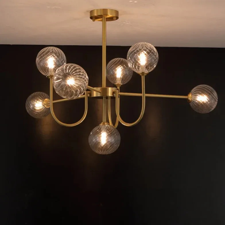 Gold Modern Led Chandelier Glass For Bedroom Valentina