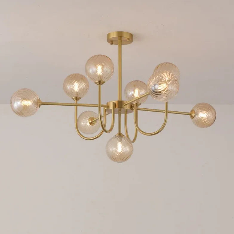 Gold Modern Led Chandelier Glass For Bedroom Valentina