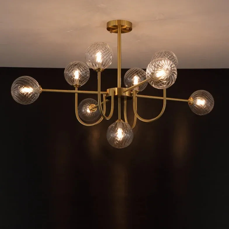 Gold Modern Led Chandelier Glass For Bedroom Valentina