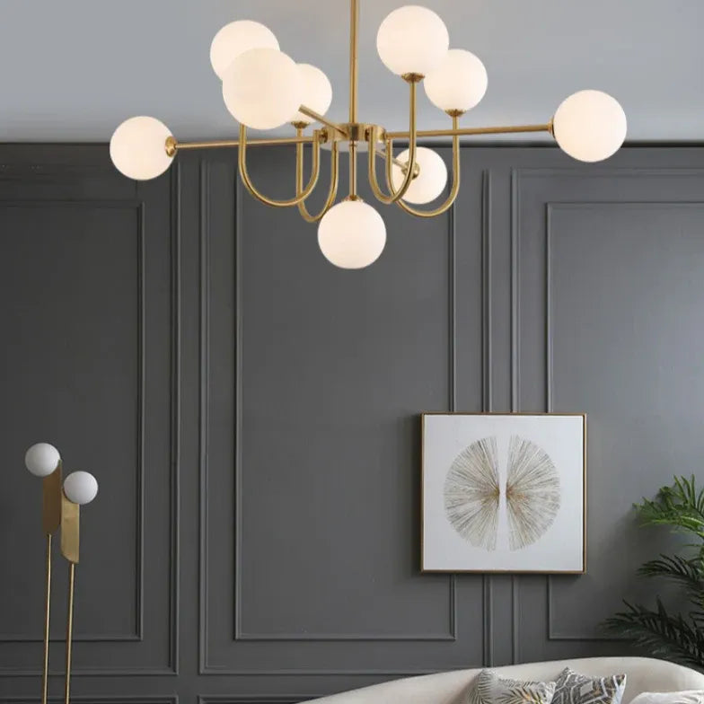 Gold Modern Led Chandelier Glass For Bedroom Valentina