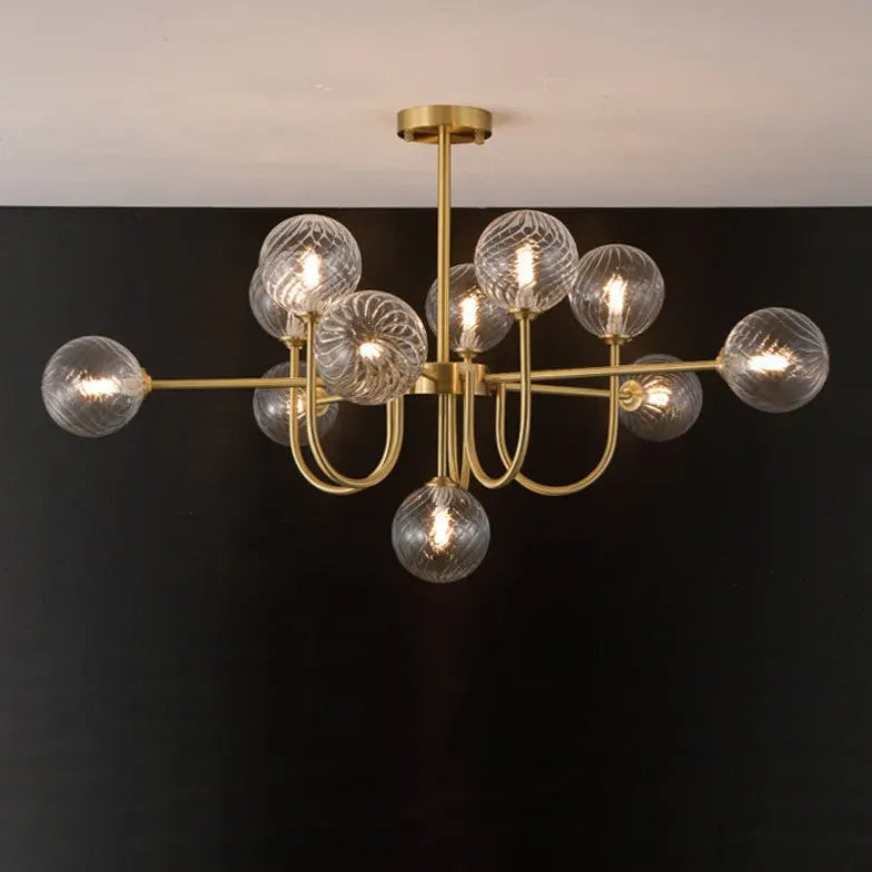 Gold Modern Led Chandelier Glass For Bedroom Valentina