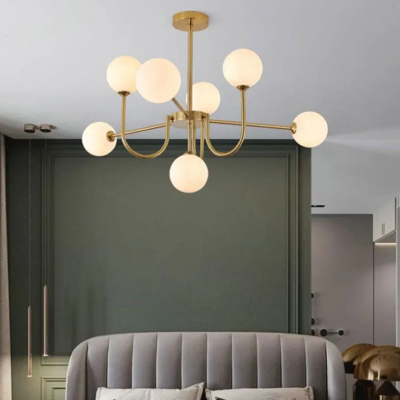 Gold Modern Led Chandelier Glass For Bedroom Valentina