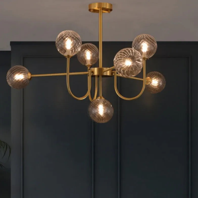 Gold Modern Led Chandelier Glass For Bedroom Valentina