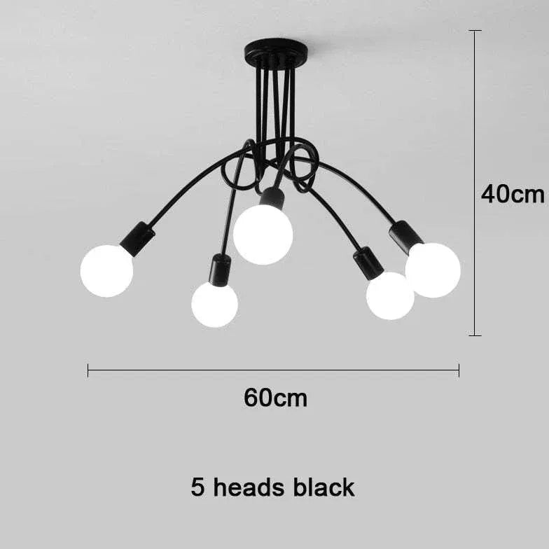 Modern Linear Curve Semi-flush Light For Living Room