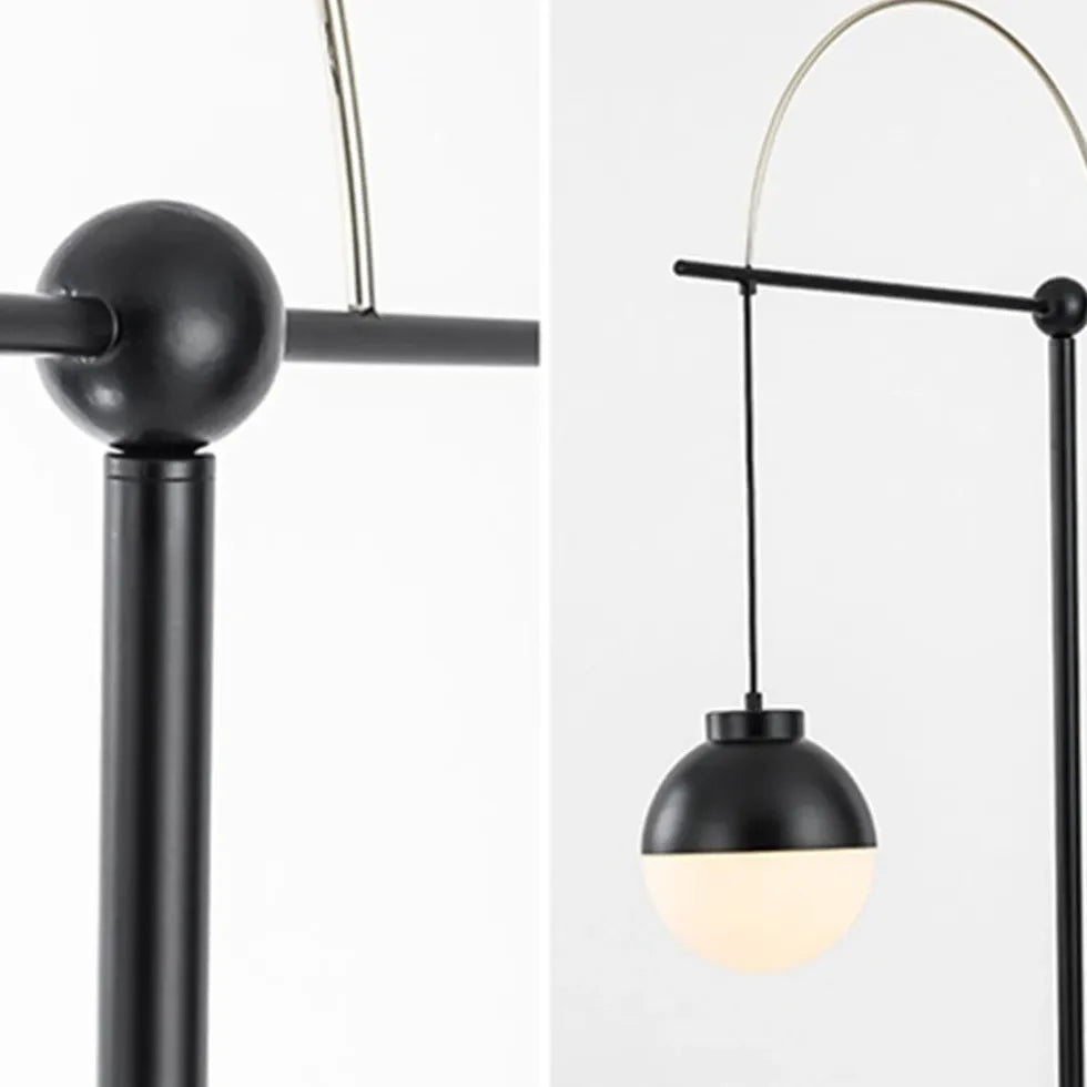 Black Floor Lamp For Study Room Valentina Metal & Glass