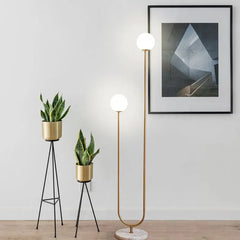 Gold Floor Lamp For Bedroom Valentina Metal & Glass Led Plug Ip20