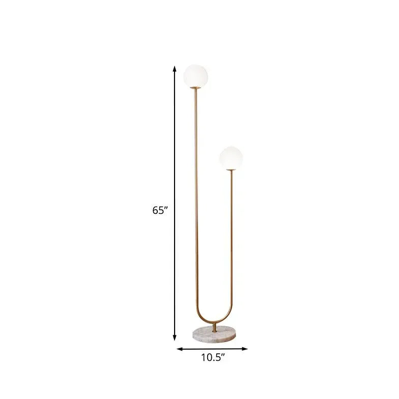 Gold Floor Lamp For Bedroom Valentina Metal & Glass Led Plug Ip20